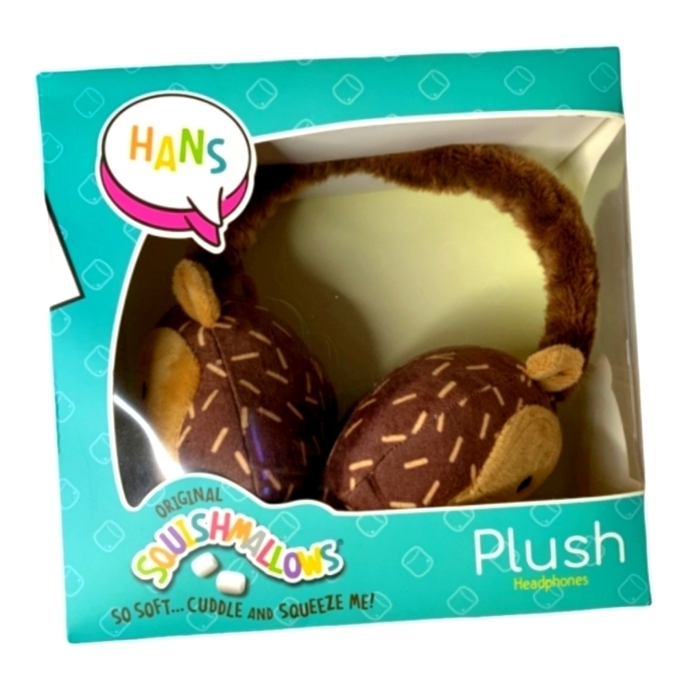 Hans the Hedgehog Plush Headphones Squishmallows Original Lightweight Brown